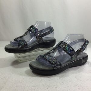 Alegria Julie Steel Rosette Sling Back Sandal